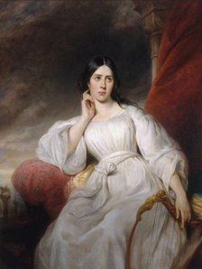 Portrait of the opera singer Maria Malibran-Garcia (1808-1836), as Desdemona, 1830. Creator: Decaisne, Henri (1799-1852).