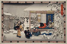 Act IX: Honzo's Suicide in Front of His Family; Yuranosuke Dressed as a..., between c1835 and c1839. Creator: Ando Hiroshige.