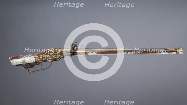 Wheellock Rifle, German, Munich, ca. 1610-30. Creator: Daniel Sadeler.
