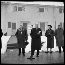 House opening ceremony, Ramsbury Avenue, Penhill, Swindon, Wiltshire, 1955. Creator: Unknown.