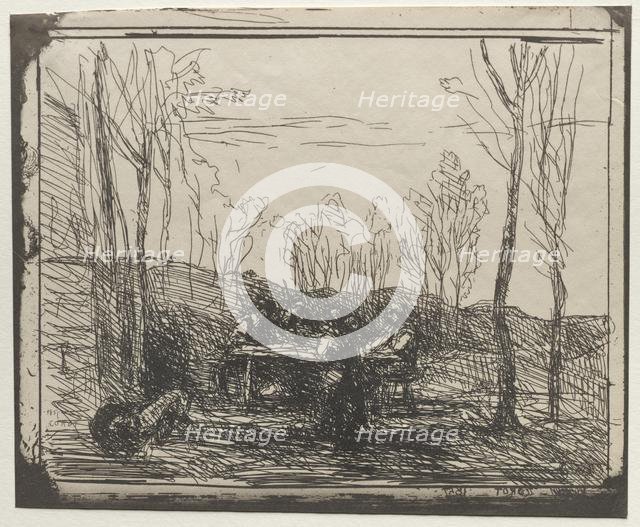 Breakfast in a Glade, original impression 1857, printed in 1921. Creator: Jean Baptiste Camille Corot (French, 1796-1875).