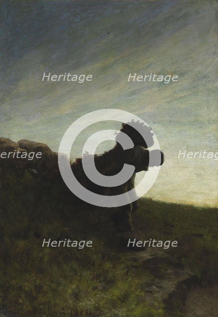 L'ultima fatica del giorno (The Last Task of the Day), 1884. Creator: Segantini, Giovanni (1858-1899).