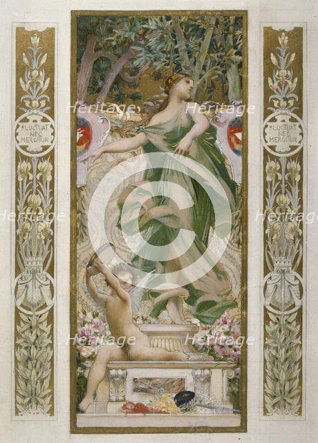 Sketch for the 'festival staircase' at the Hotel de Ville in Paris: Dancing, c1888-1898. Creator: Luc Olivier Merson.