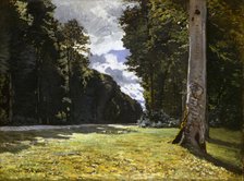Le Pavé de Chailly dans la forêt de Fontainebleau (The Chailly Road through the Forest..., 1865. Creator: Monet, Claude (1840-1926).