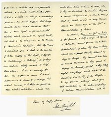 Letter from John Bright to Colonel Rathbone, 23rd January 1861.Artist: John Bright
