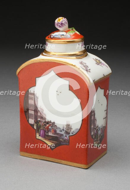 Tea Caddy, Meissen, c. 1740. Creator: Meissen Porcelain.
