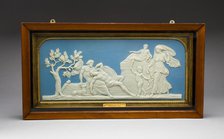 Plaque with Selene and Endymion in Shadow Box, Burslem, Late 18th/19th century. Creator: Wedgwood.