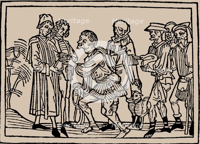 Farmers in the delivery of their taxes to the landlords, 1479. Creator: Anonymous.