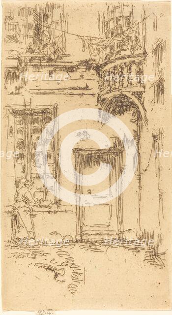 Courtyard, Rue P.L. Courier, 1888. Creator: James Abbott McNeill Whistler.