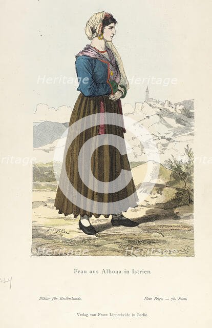 Costume Plate (Frau aus Albona in Istrien), 19th century. Creator: Unknown.