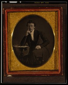 John Jabez Edwin Mayall, self portrait three-quarters length..., ca. 1844. Creator: John Jabez Edwin Mayall.