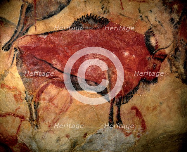 Painting in the cave of Altamira, 35,000 to 11,000 BC. Artist: Art of the Upper Paleolithic  