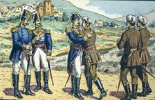 First Carlist War. 'Embrace of Vergara' among generals Espartero and Maroto, with which the Seven…