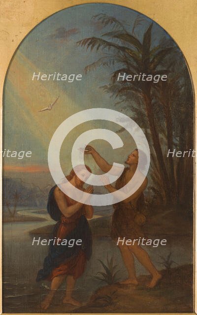 Esquisse pour l'église de Montrouge : Baptême du Christ, c.1869. Creator: Mathilde Duckett.