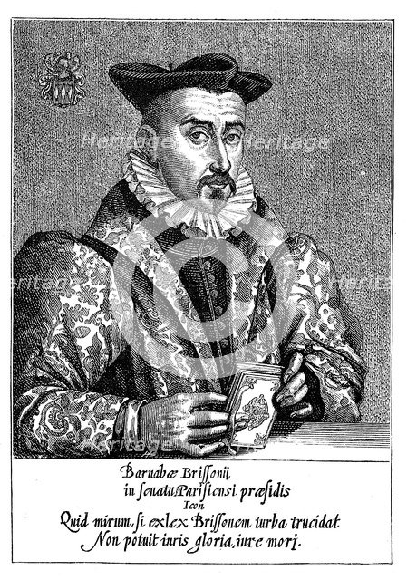 Barnabe Brisson, 16th century French philologist and jurist. Artist: Unknown