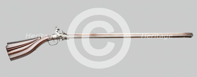 Triple-Barrel Revolving Flintlock Fowling Piece from the Gun Cabinet of the..., Germany, c. 1650. Creator: Tilman Kevcks.