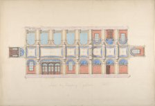 Plan and Elevation of Gallery, Deepdene, Dorking, Surrey, 1875-79. Creators: Jules-Edmond-Charles Lachaise, Eugène-Pierre Gourdet.