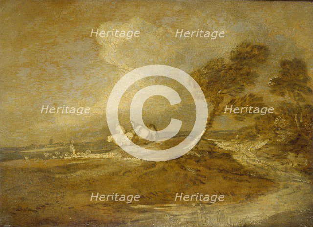 A Landscape with Horsemen, late 18th century. Artist: Thomas Gainsborough.