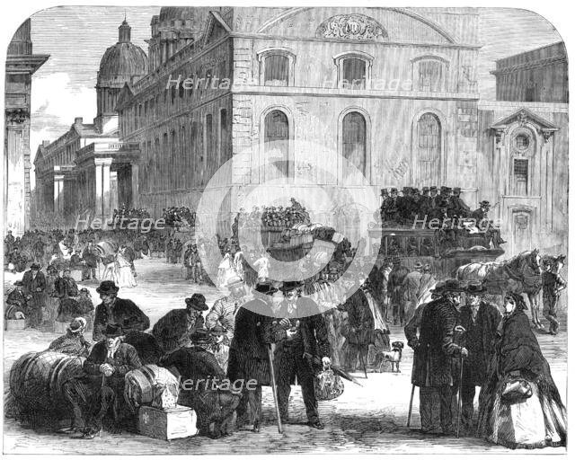 Old Pensioners leaving Greenwich Hospital, 1865. Creator: Unknown.