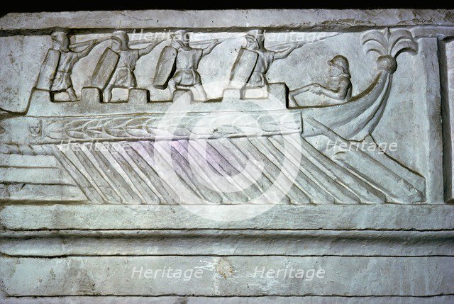 Roman relief of a Roman warship. Artist: Unknown