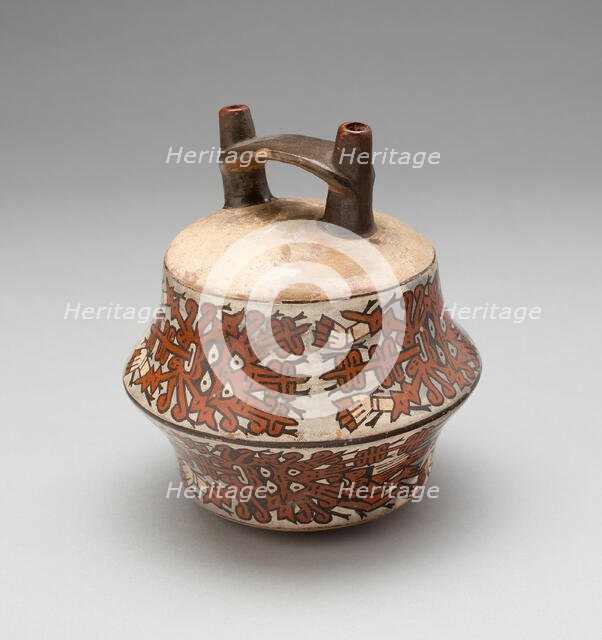 Double-Spouted Vessel Depicting Ritual Masks, 180 B.C./A.D. 500. Creator: Unknown.