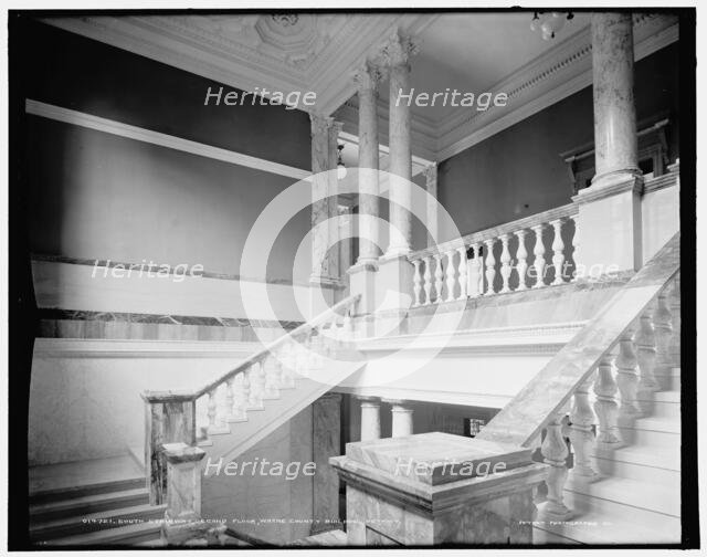 South stairway, second floor, Wayne County Building,Detroit, (1902?). Creator: Unknown.