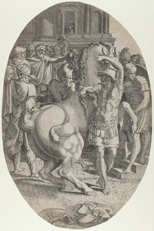 Alexander Mastering Bucephalus, ca. 1540-45. Creator: Leon Davent.
