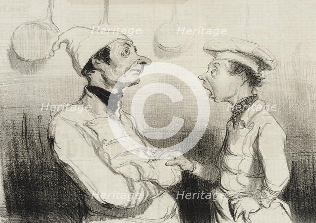 Vous savez bien l'éponge que vous disiez.., 1842. Creator: Honore Daumier.