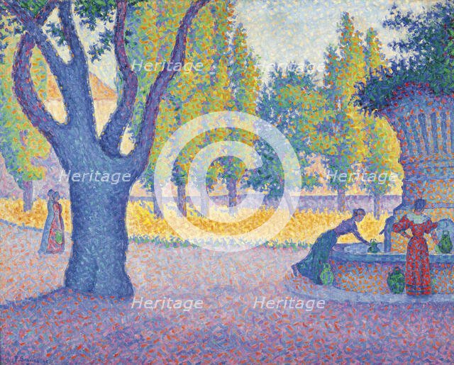 Saint-Tropez, fontaine des Lices, 1895. Creator: Signac, Paul (1863-1935).