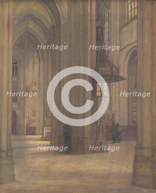 Interior of St. Elisabeth Cathedral, 1919. Creator: Elemír Halász-Hradil.