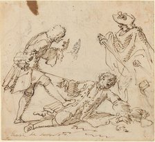 Three Men Fighting, c. 1700. Creator: Unknown.