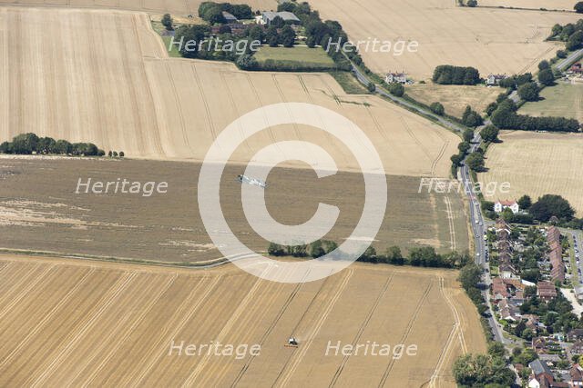 A two seat Spitfire in flight near Goodwood Aerodrome, West Sussex, 2020. Creator: Damian Grady.