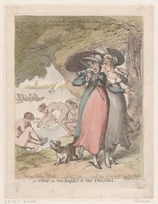 A View on the Banks of the Thames, June 18, 1807., June 18, 1807. Creator: Thomas Rowlandson.