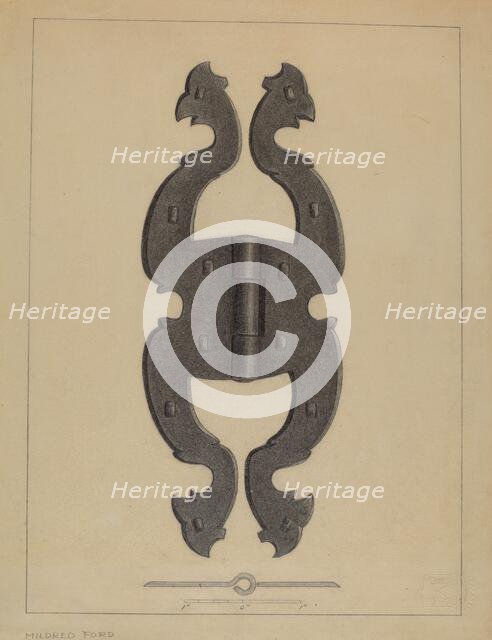 Hinge, c. 1937. Creator: Mildred Ford.