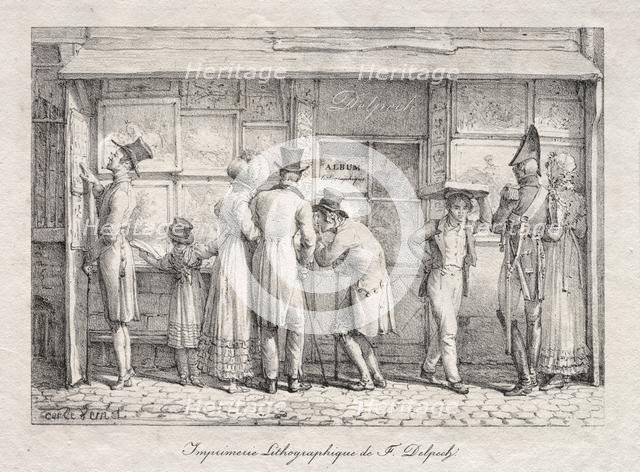 Delpech Lithographic Print Shop, c. 1818. Creator: Carle Vernet (French, 1758-1836).