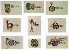 Compound letters, 800 AD, (20th century). Artist: Unknown