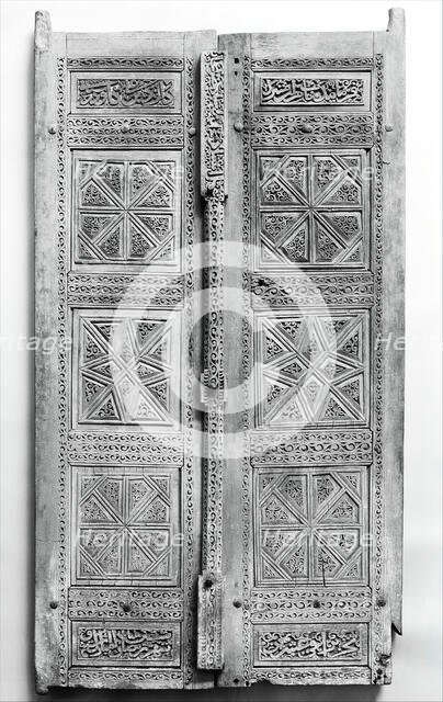Pair of Carved Doors, Iran, dated A.H. [8]70/ A.D.1466. Creator: Unknown.