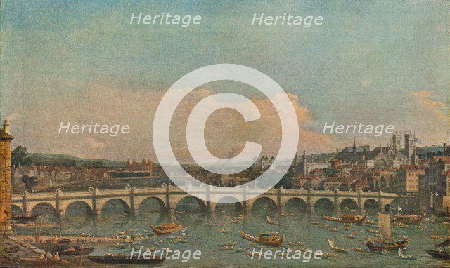 'Westminster Bridge', c1746. Artist: Canaletto.