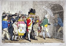 'Election-troops, bringing in their accounts, to the pay-table', 1788.           Artist: James Gillray