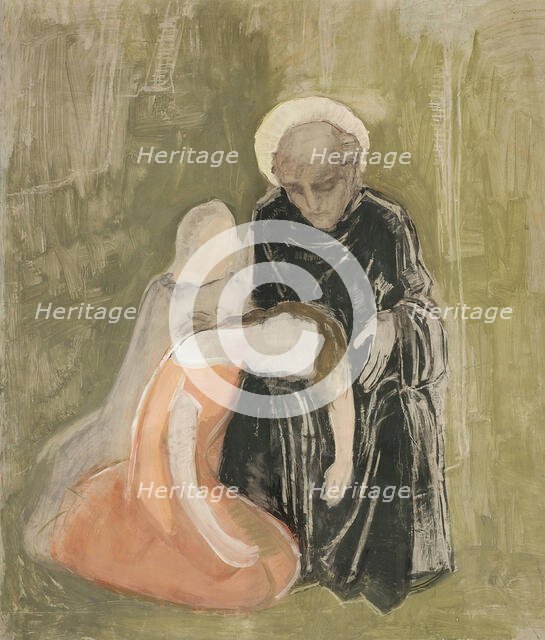 Saint and Mourning Women, sketch, 1941. Creator: Aarne Niinivirta.