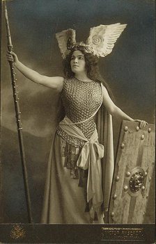 Madame Charles Cahier as Brünhilde in "Die Walküre" (The Valkyrie). Creator: Angerer, Victor (1839-1894).