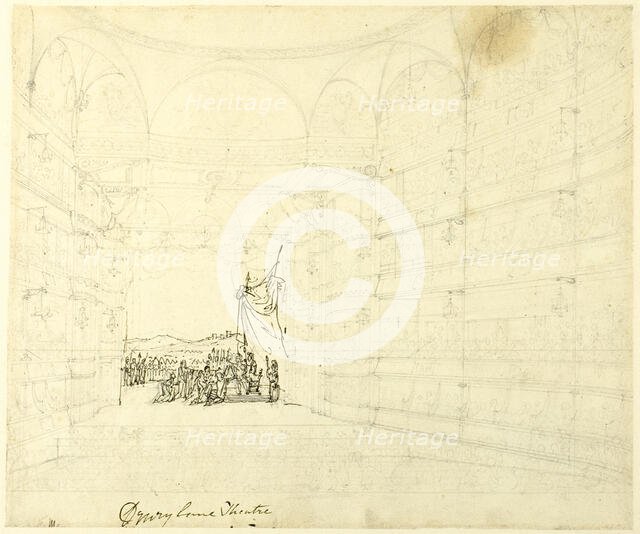 Study for Drurylane Theater, from Microcosm of London, c. 1808. Creator: Augustus Charles Pugin.
