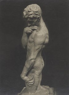 Male nude covering his chin with his right hand, 1920.  Creator: Unknown.