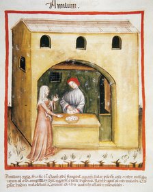 Selling wheat starch, 14th century.  Creator: Unknown.