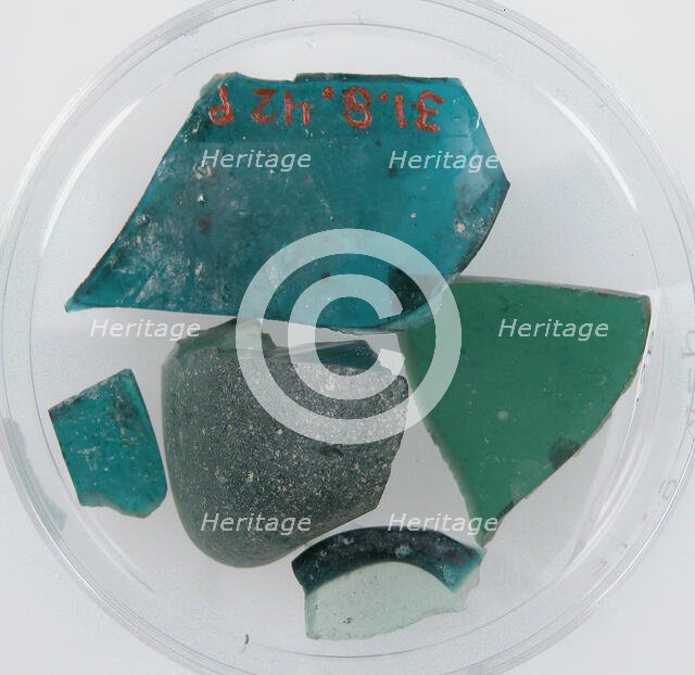 Glass Fragments, Coptic, 4th century. Creator: Unknown.