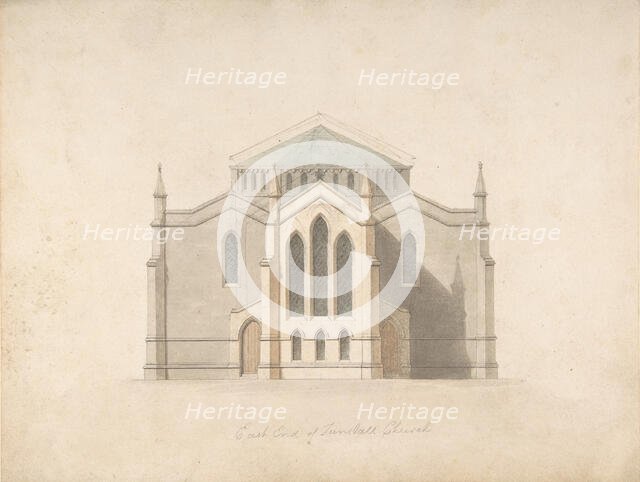 East End of Tunstall Church (recto and verso), 19th century. Creator: Anon.