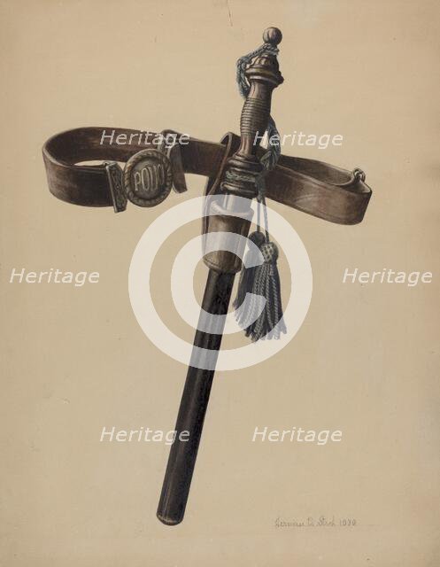 Police Club and Belt, 1939. Creator: Herman O. Stroh.