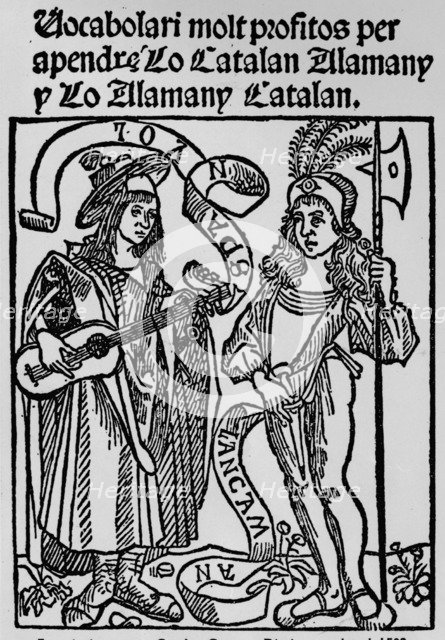 'Frontispiece to a Catalan-German Dictionary dated 1502', (1934). Artist: Unknown.