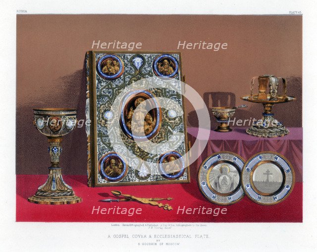 'A Gospel Cover and Ecclesiastical Plate', 19th century. Artist: John Burley Waring