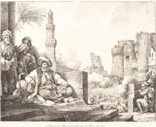 Massacre des Mameluks Rebelles dans le Château de Caire, 1818. Creator: Emile Jean-Horace Vernet.